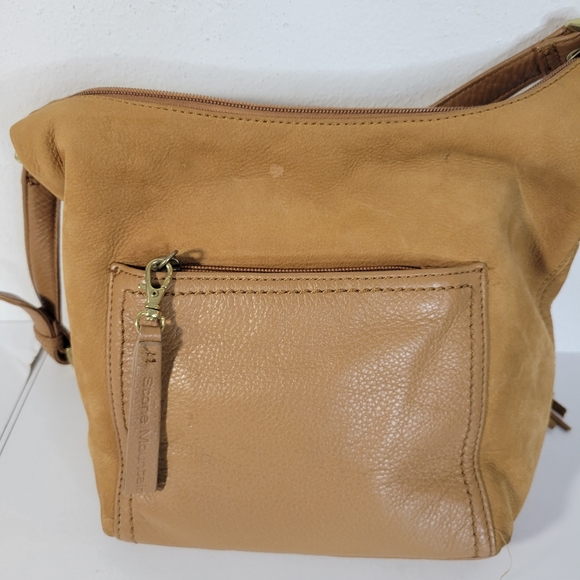 Small Stone Mountain Leather Shoulder bag Multiple zippered pockets - Picture 4 of 14